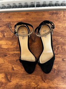 Black block high heels