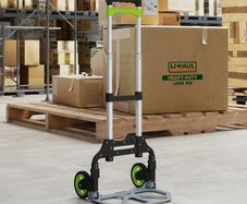 Foldable Hand Truck Aluminum Dolly with Telescopic Handle Height Adjustable to 100 cm
