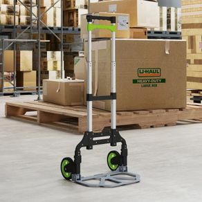 Foldable Hand Truck Aluminum Dolly with Telescopic Handle Height Adjustable to 100 cm