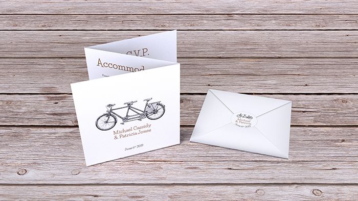 Tandem Bike theme Tri-Fold invitation