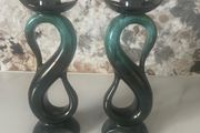 Vintage candle holders Pair - Blue Mountain pottery