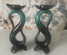 Vintage candle holders Pair - Blue Mountain pottery