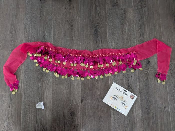Belly Dancer Hip Scarf and Face Jewels