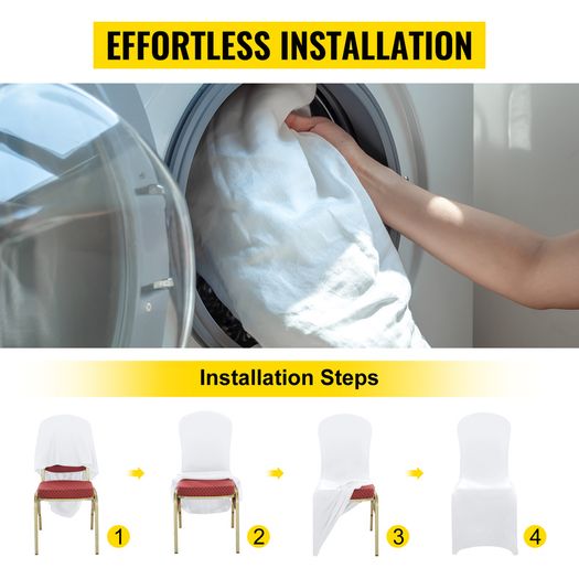 50 Pcs Wedding Chair Covers Stretch Spandex Covers for Restaurant Hotel Banquet Chair Covers Universal Dining Party