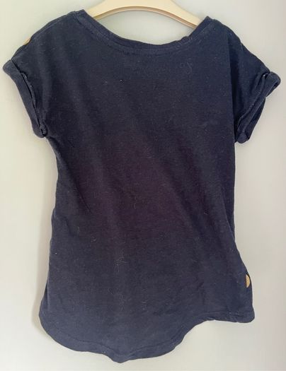 Cotton on kids girls navy & gold polka dot T-shirt Age 2 EUC