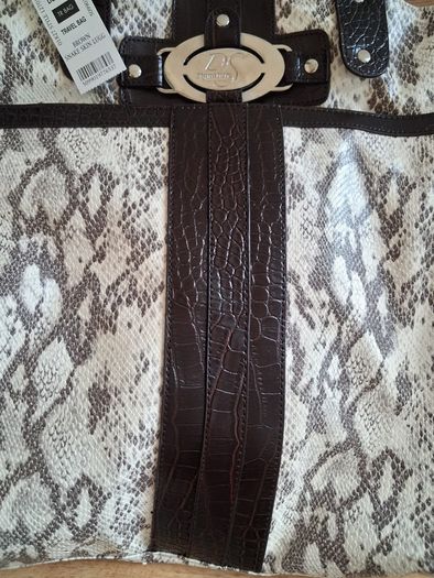 Brown 3 Piece Snake Skin Luggage Set