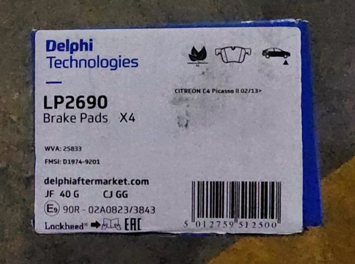 Disc Brake Brake Pad Set Delphi LP2690 Fits Citroen Peugeot C4 Picasso C4 Grand