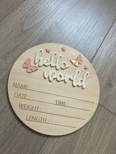 New baby announcement sign