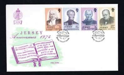 1973 Jersey Anniversaries Commemorative Stamps First Day Cover (FDC)