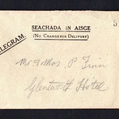 1942 Ireland 15th November Limerick (Luimneach handstamp on Telegram), Co. Tipperary Telegram Envelope and Contents 3