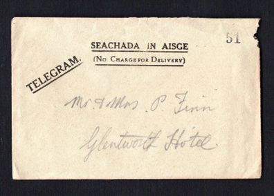 1942 Ireland 15th November Limerick (Luimneach handstamp on Telegram), Co. Tipperary Telegram Envelope and Contents 3