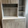 New fully assembled kitchen buffet with hutch features a simple modern design and can be fit into various styles of decorations. It features 6 open compartments for utensils and plates, 2 easy-glide drawers for accessories and 3 enclosed cabinets for kitc Image 3