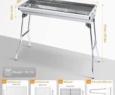 Folding Charcoal BBQ Grill for Camping & Garden