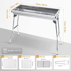 Folding Charcoal BBQ Grill for Camping & Garden