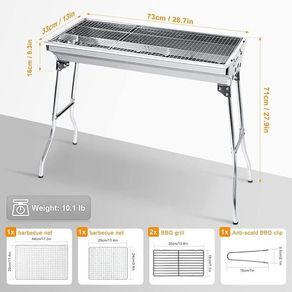 Folding Charcoal BBQ Grill for Camping & Garden