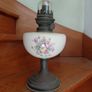 Antique French floral porcelain oil lamp works Image 2