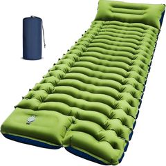 Camping Sleeping Pad, Ultralight Inflatable Camping Mat with Pillow Built-in Foot Pump Portable Inflatable Sleeping Pads Compact for Outdoor Camping, Backpacking, Hiking, Tents