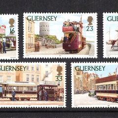 1992 Guernsey Trams in Guernsey Commemorative Stamps Mint Never Hinged (MNH)