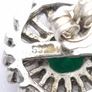925 Sterling Silver Green Glass & Cubic Zirconia Stud Earrings Image 5