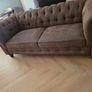 Vintage Chesterfield 2 Seater Sofa Brown Suede Effect  Excellent Quality Image 2