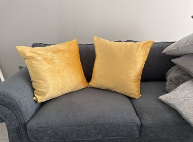 Paul Costello extra large gold velvet cushion