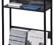 Narrow Side Table with Storage Shelf, 3 Tier Slim End Table Modern Sofa Table for Narrow and Small Spaces, 24.6 Inch Height Bedside Table Small Nightstand with Magazine Rack Space Saving-Black (FREE SHIPPING)