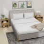 Narrow bedside table side table open compartment and 1 drawer steel legs 40 x 36 x 50 cm, oak effect Image 4