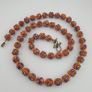 Antique Venetian Style Skunk Eyes Orange Glass Beads Necklace Image 10