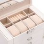 Jewellery Box 5-Layer with Mirror Lockable White Image 8