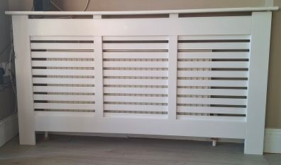 Large modern white radiator cover