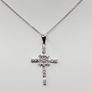 925 Sterling Silver Snowflake Cross Pendant Necklace with Gift Box Image 2