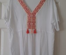 New beautiful white summer top with lovely embroidery