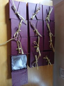 12 New Burgundy Gift Boxes