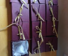 12 New Burgundy Gift Boxes