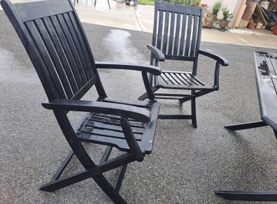 garden table and 2 chairs