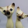 Vintage Norcrest Siamese Cats Ceramic Tall Neck Image 2