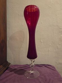 Large Cranberry Glass Vase
