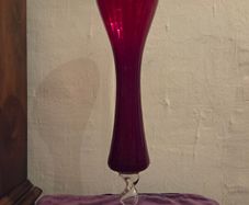 Large Cranberry Glass Vase