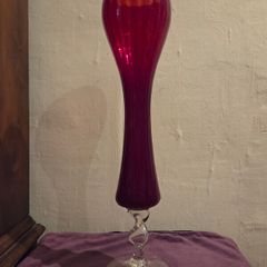 Large Cranberry Glass Vase