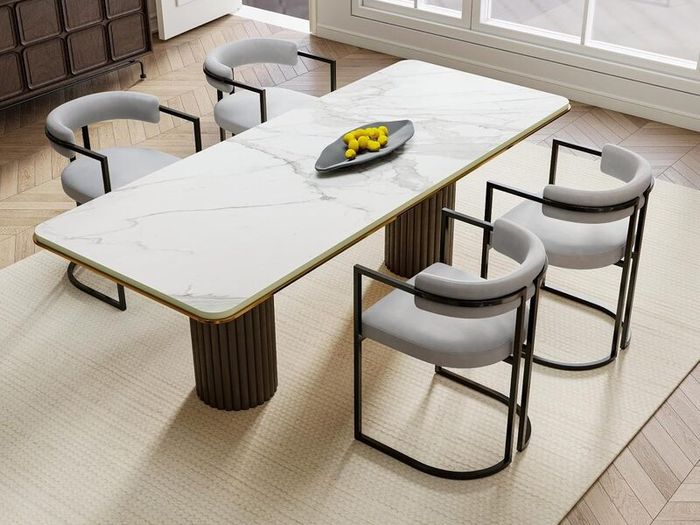 Set of 2 Modern Dining Chairs Metal Frame Velvet