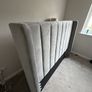 Maya Winged Ottoman Storage Light Grey Upholstered - King Bed 5ft Frame Only Image 4