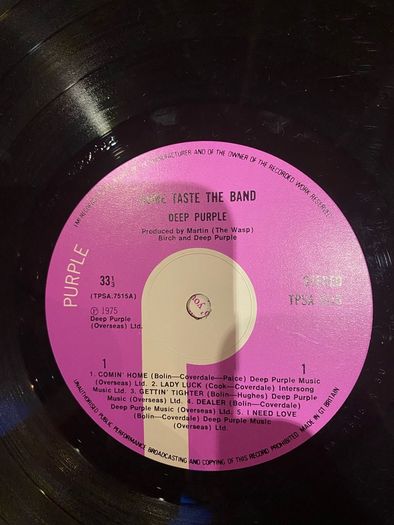 Deep Purple "Come Taste The Band" LP