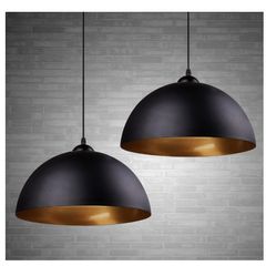 vintage ceiling light, Motent 11.81 inches wide. Made of iron. Semi-circular. Hanging light E27 light fitting, ceiling lamp for kitchen cellar, black