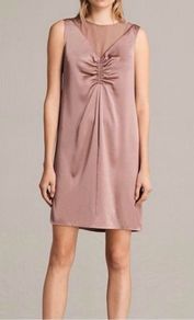 AllSaints Women's Silky Pink Dress