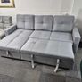 Silver Grey Brand New Corner Sofa Bed with Storage Image 3