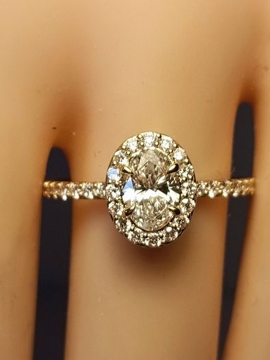 14ct Yellow Gold Petite Lab Grown Diamond Solitaire Ring with Accents