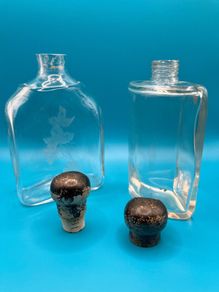 Pair of antique glass perfume bottles