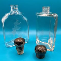 Pair of antique glass perfume bottles