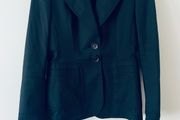 Escada Black Tailored Blazer EU36 UK 8 Designer Jacket with Animal Print Detail