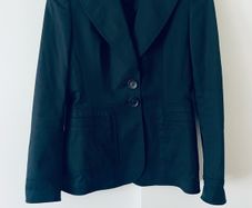 Escada Black Tailored Blazer EU36 UK 8 Designer Jacket with Animal Print Detail